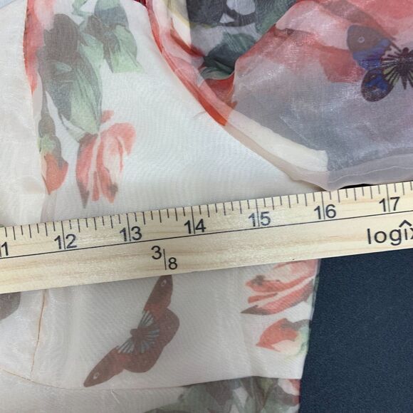 Womens Retro Romantic Floral Burgundy Crochet Lace Fitted Bodice Dress Medium - Picture 11 of 13